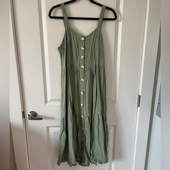Polagram Dresses & Skirts - Polagram Green Midi Overall Dress